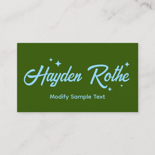Mörk grönt Retro-typografiklaster Visitkort (Framsida)