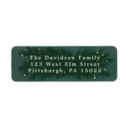 Mörk grönt Returetiketter för Winter Gräs Bough Returadress Etikett