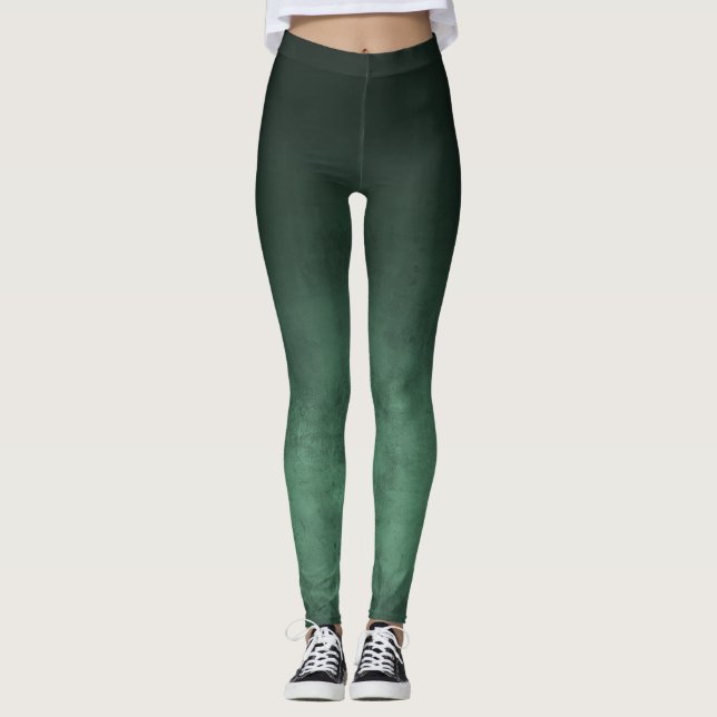 Mörk grönt rosenpressad Grönt Leggings (Framsida)
