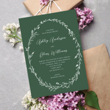 Mörk grönt Rustic Wildblomme Wandec Bröllop