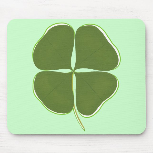 Mörk grönt Shamrock, Fyrklövra mousserande Musmatta (Framsidan)