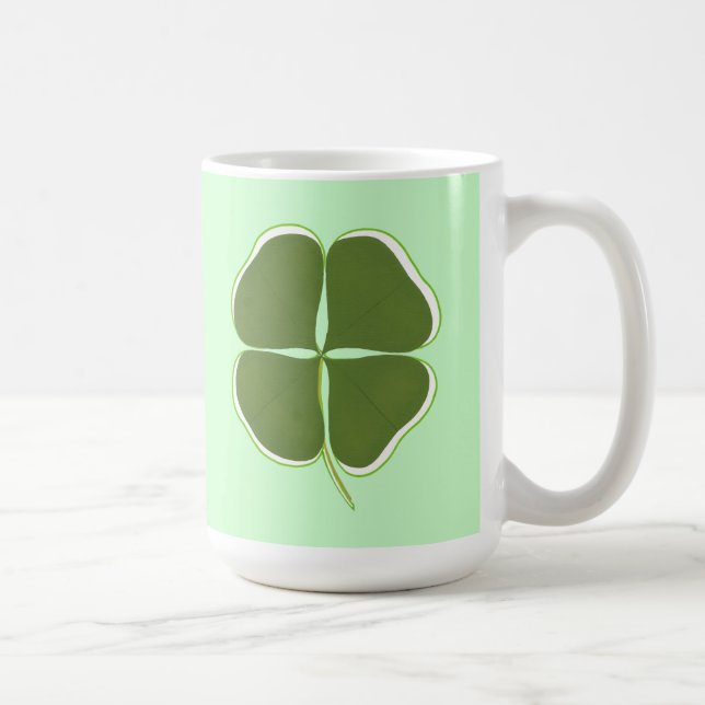 Mörk grönt Shamrock, Fyrklövra mugg (Höger)