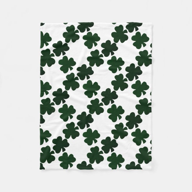 Mörk grönt Shamrocks Fleecefilt (Framsidan)