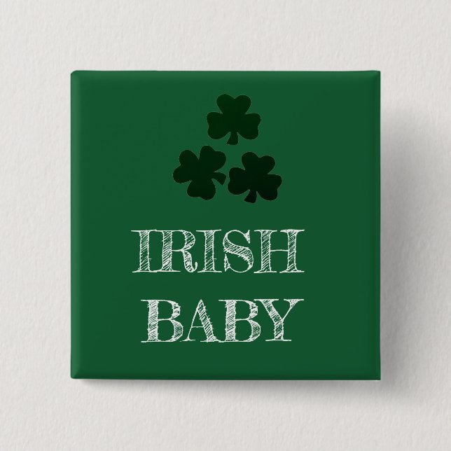 Mörk grönt Shamrocks Knapp (Framsida)