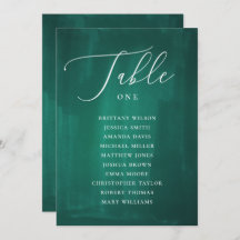 Mörk grönt sittplatsplaner. Emerald elegant bröllo