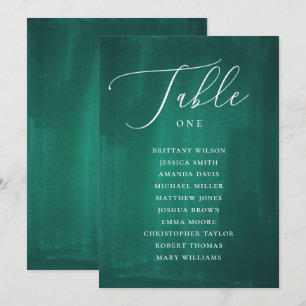 Mörk grönt sittplatsplaner. Emerald elegant bröllo Inbjudningar