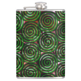 Mörk grönt spiral genomskinligt vid nedfläckad fickplunta