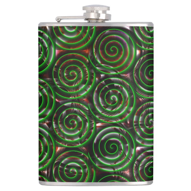 Mörk grönt spiral genomskinligt vid nedfläckad fickplunta (Framsidan)