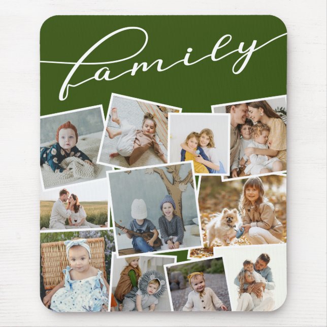 Mörk grönt spridd fotofotosambandsfamilj musmatta (Framsidan)