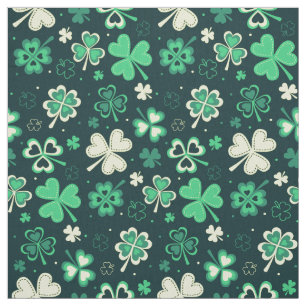 Mörk - grönt St Patrick lyckligt shamrockmönste Tyg