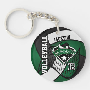 Mörk grönt, svartvitt volleybolldesign