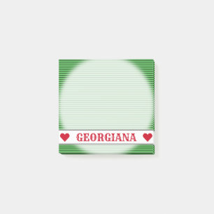Mörk - grönt & tänder - gröntrand-/linjermöns post-it block