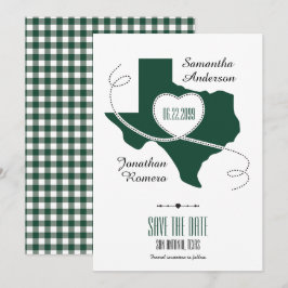 Mörk grönt Texas-kantband Spara datum Datumet