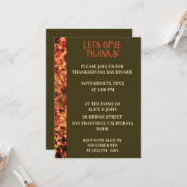 Mörk grönt Thanksgiving - månhöstmarkering Inbjudningar