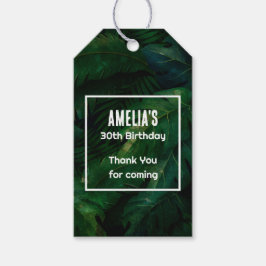 Mörk grönt Tropiska Löv Tack Presentetikett