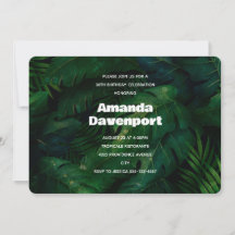 Mörk grönt Tropiska Löven Mönster födelsedag