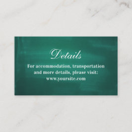 Mörk grönt uppgifter om bröllop. Simple emerald Tilläggskort