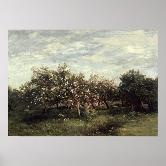 Mörk grönt utskrift av Apple Orchard Ligcape Art Poster (Framsidan)