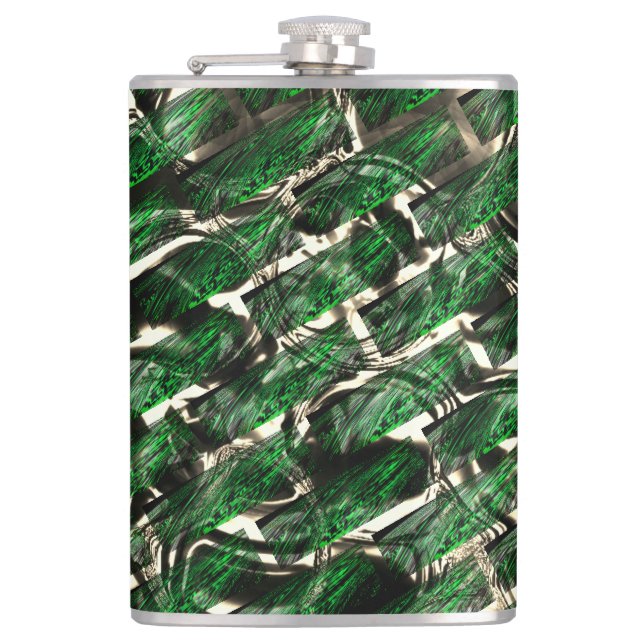 Mörk grönt väggeffekt och mörkaste bubblor? fickplunta (Framsidan)