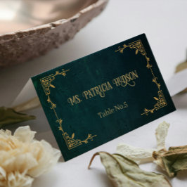 Mörk grönt vintage placeringskort