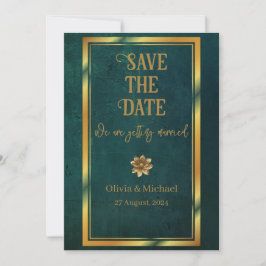 Mörk grönt vintage spara datumet