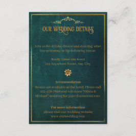 Mörk grönt vintage tilläggskort