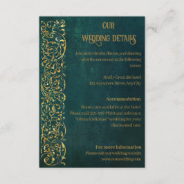 Mörk grönt vintage tilläggskort