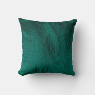 Mörk grönt Vintagen Feather Struktur Kudde