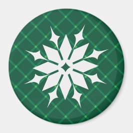Mörk grönt vintersnöflinga magnet