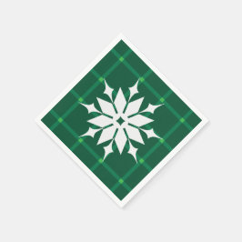 Mörk grönt vintersnöflinga pappersservett