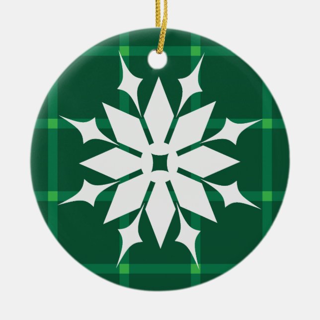 Mörk grönt vintersnöflingor, helgdagar på  vinter julgransprydnad keramik (Framsidan)