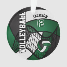 Mörk grönt, vit och svart volleyboll