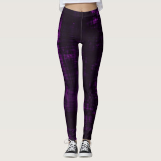 Mörk Grunge Crosshatch Struktur - Lila Leggings