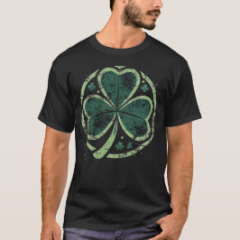 Mörk Grunge Klöver St Patrick T-Shirt