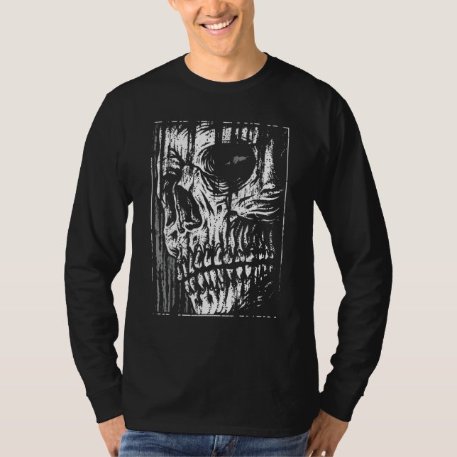 Mörk Grunge Skull Goth Occult Gothic Aesthetic Hor T Shirt (Framsida)