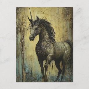 Mörk Grunge Unicorn Vykort