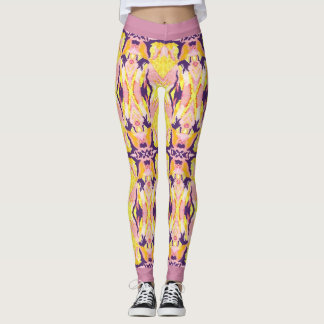 Mörk Guacamaya damasker Leggings
