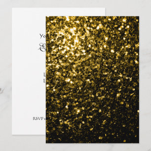 Mörk guld gult faux glitter-reservdelar Anpassa Inbjudningar