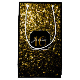 Mörk guld gult faux glitter sparkles Sweet 16