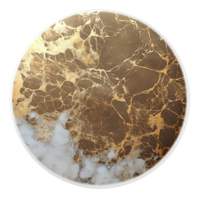 Mörk Guld Marble Mönster Knopp (Framsidan)