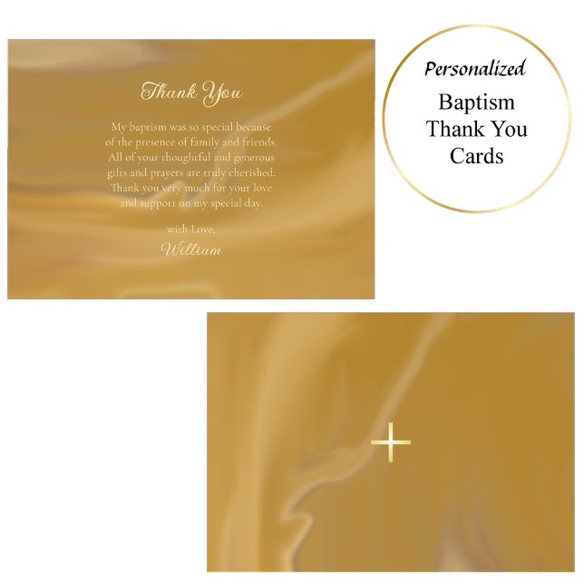 Mörk Guld och Struktur ortodoxa baptism Tack Kort (Skapare uppladdad)