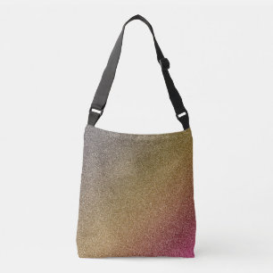 Mörk-Guld-Rosa-Glitter-brödtext för övertoning Axelväska