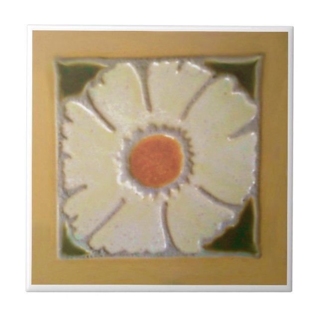 Mörk Gult Gräns Kakelplatta (Framsidan)