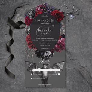 Mörk Halloween Glam Blommigt Grått No Dinner