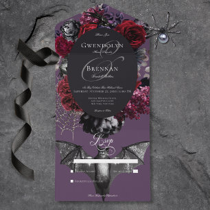 Mörk Halloween Glam Blommigt Lila No Middag