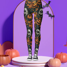 Mörk Halloween Pumpkin Leggings