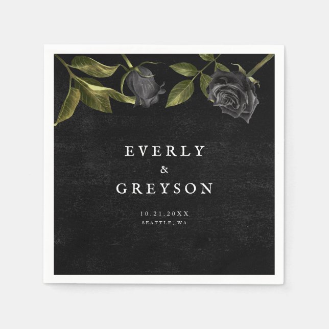 Mörk Halloween Ro Bröllop Pappersservett (Framsidan)