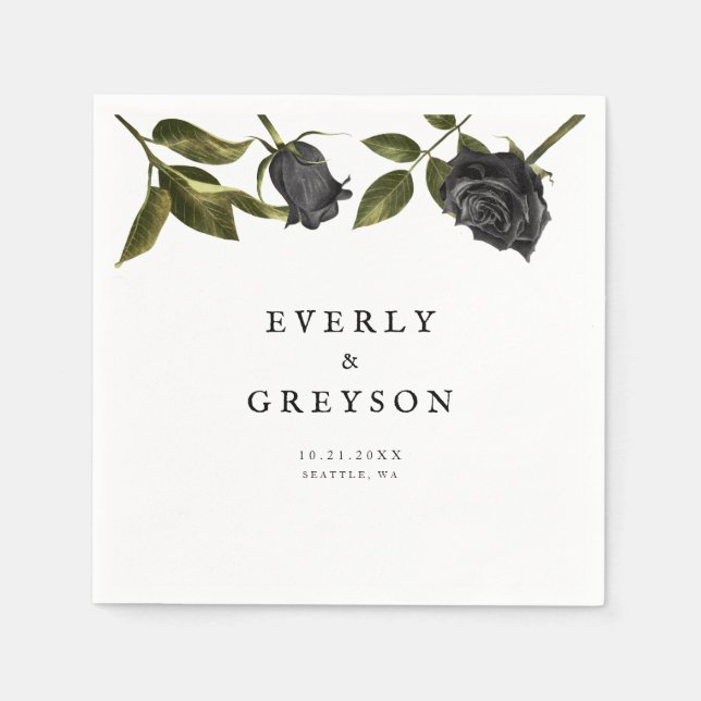 Mörk Halloween Ro Bröllop White Pappersservett (Framsidan)