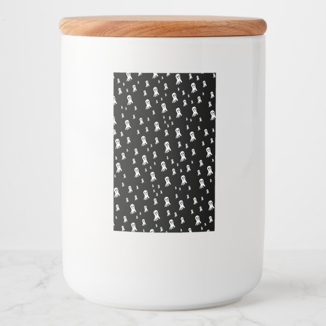 Mörk Halloween Spöken Mat Etikett (Framsida)