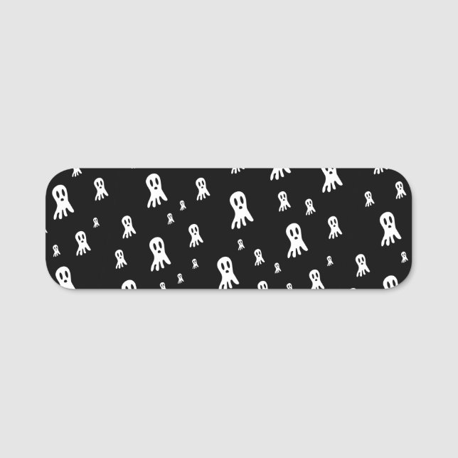 Mörk Halloween Spöken Namnbricka (Framsida)